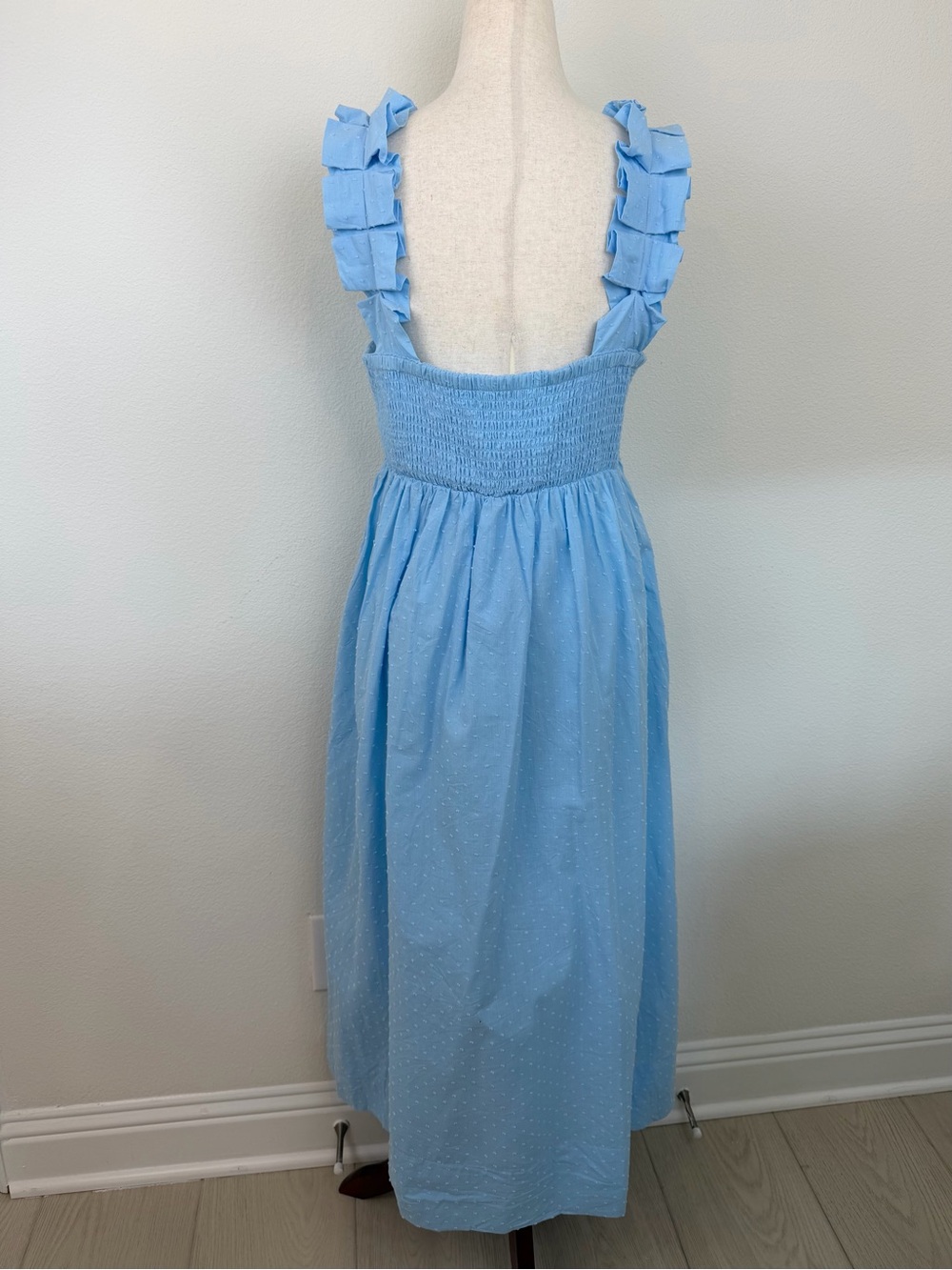 LAKE Lolly Cotton Midi Dress in Morning Blue Size Medium - Picture 9 of 14